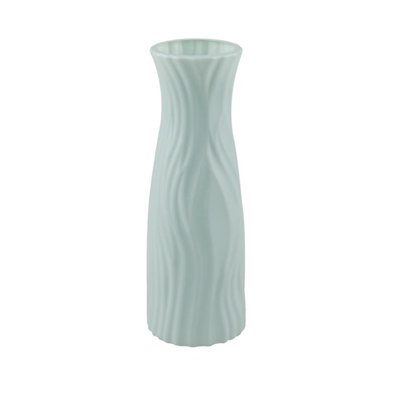 

Nordic Style Drop-Resistant Plastic Flower Vase for Fresh and Dried Arrangements, Decorative Imitation Glaze, Craftsmanship Design 7 x 20.2 cm зелёный
