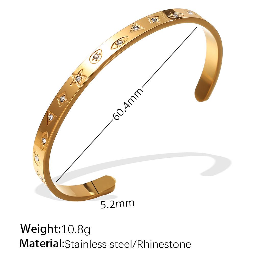 Exaggerated Personality Versatile Titanium Steel Inlaid Zircon Marine Series Stainless Steel Advanced Sense Opening Bracelet