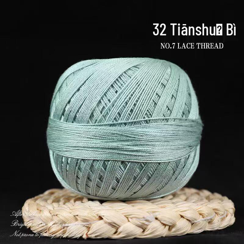 No. 7 Pure Cotton Silk Lace Yarn – Hand-Knitted, Strong Twist, Soft Half-Sleeve Crochet Yarn