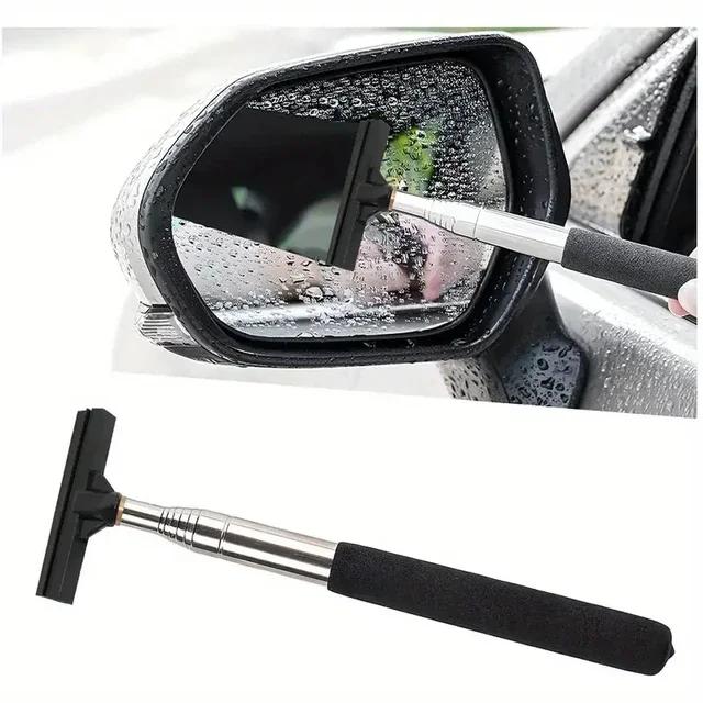 

Rearview Mirror Wiper Retractable Handle Portable Rubber Squeegee Cleaning Tools Car Rearview Mirror Rain Remover for Vehicle чёрный
