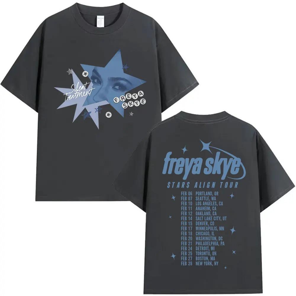 Freya Skye Stars Align Tour 2025 Fan Shirt Vintage Washed Cotton Unisex Loose Fit Pop Streetwear Women And Unisex Tshirts