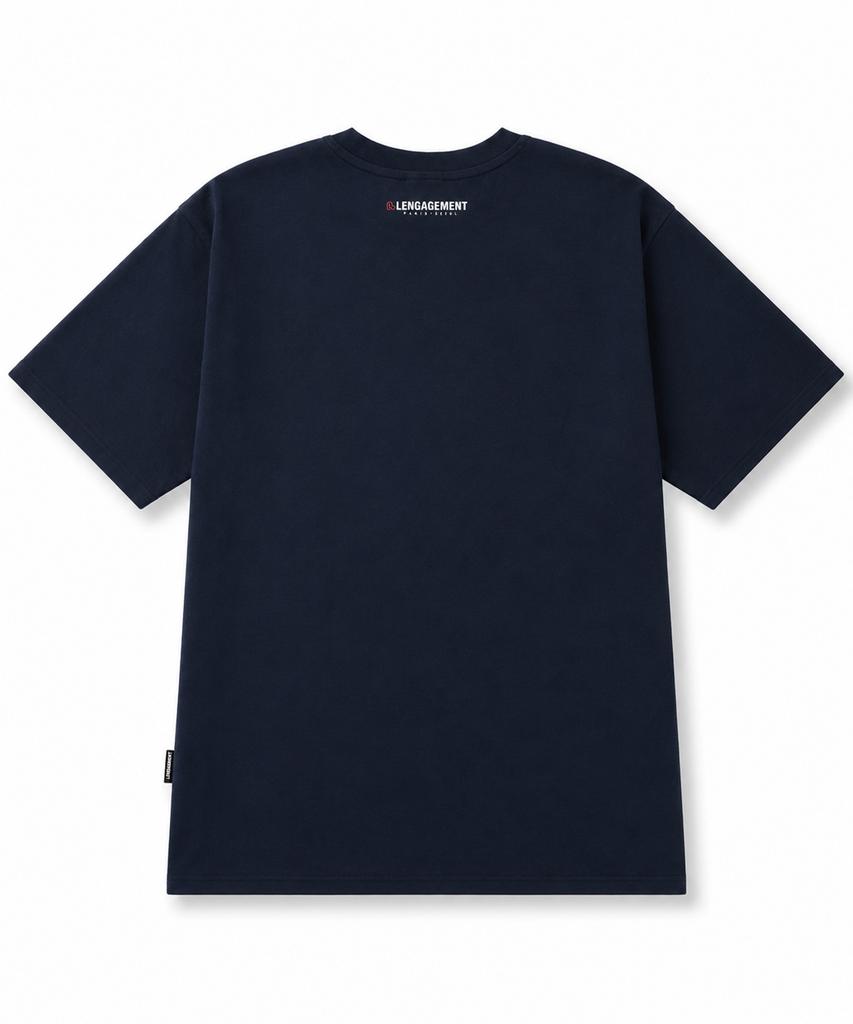 LENGAGEMENT Small Heart Relaxed Fit Modal Short Sleeve T-Shirt [Navy]