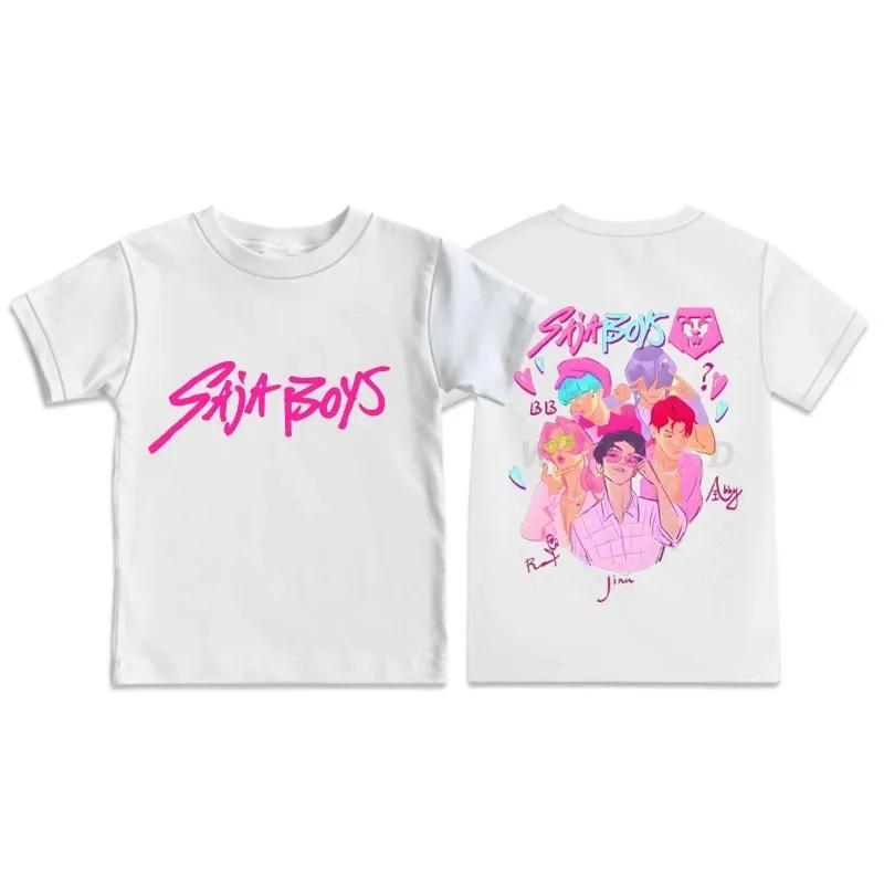 Children's T-shirt Anime Kpop Devil Hunter Print Summer Fashion Casual Boy and Girl Round Neck Short Sleeved Top