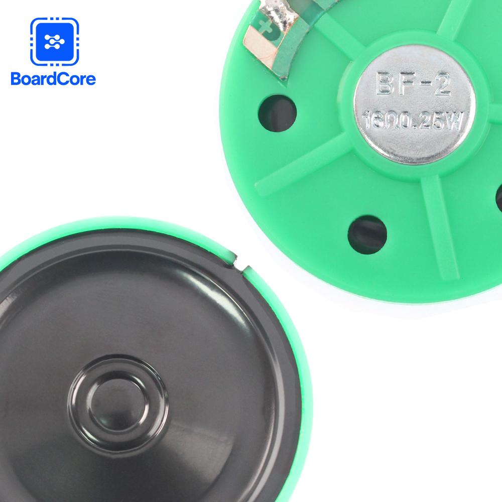 

5PCS 0.25W 16R Round LoudSpeaker Green Plastic Case 40MM Diameter Speaker 40×5MM 16 Ohm 0.25 Watt For Electronics Project 40mm-0.25W16R