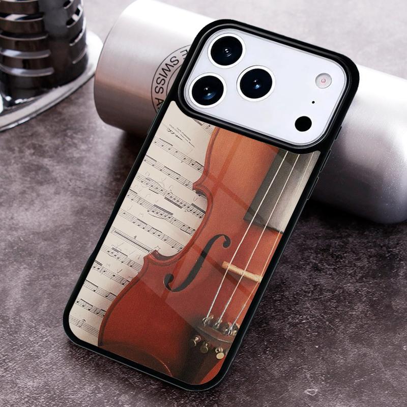 Musical Cello Violin Phone Case for iPhone 17 16 15 Pro Max Air 14 13 12 11 Plus Shockproof Capa Cover
