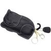 [imeetu] Women's Coin Purse, Key Case, Mini Wallet, Cute Cat Design, Genuine Leather, Slim Clutch Bag, Second Bag (Black)