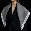 Avvina Pelle Houndstooth Silk Scarf 90   Black