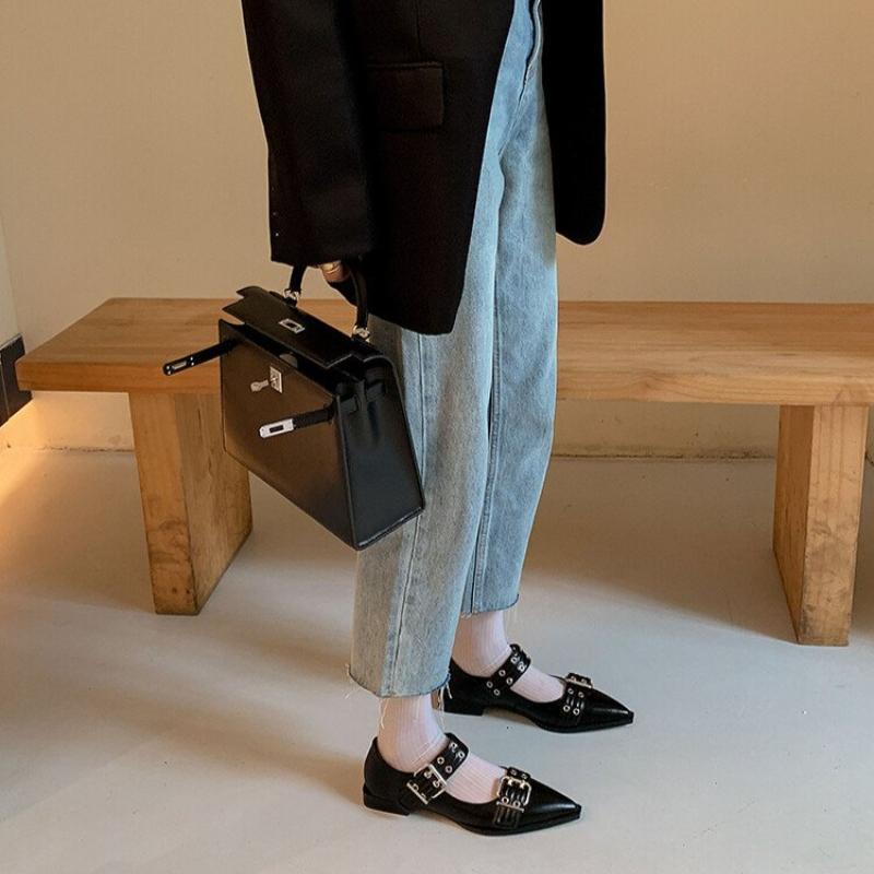 Women Flat With Shoes 2025 Designer Luxury Buckle Fashion Ladies Flats Shoes Slingback Pointed Toe Casual Female Sandals Mules