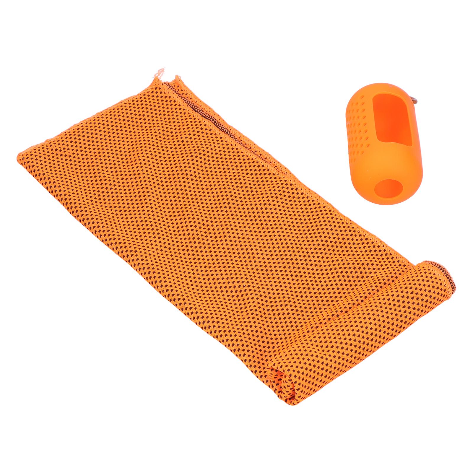 

Охлаждающее полотенце, портативное полиэстеровое быстросохнущее полотенце с силиконовым чехлом для фитнеса, походов, кемпинга