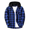 Men's Casual Long Sleeve Plaid Shirt Jacket with Hood and Pockets for Everyday Wear