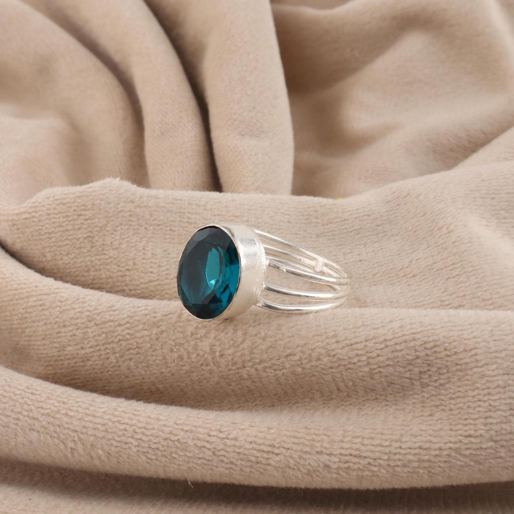 Apatite Gemstone Silver Elegant Ring Handmade 925 Sterling Silver Jewelry For Wedding, March Birthmonth Gift, Apatite Jewelry For Women RR-73-1