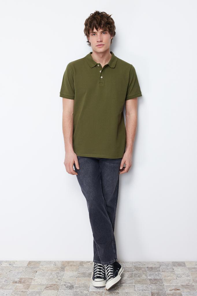 Men's Fashion Polo Collar T-shirt Polo Collar Short Limited Edition Black Regular Normal Cut Pique Zippered Polo Collar T-shirt