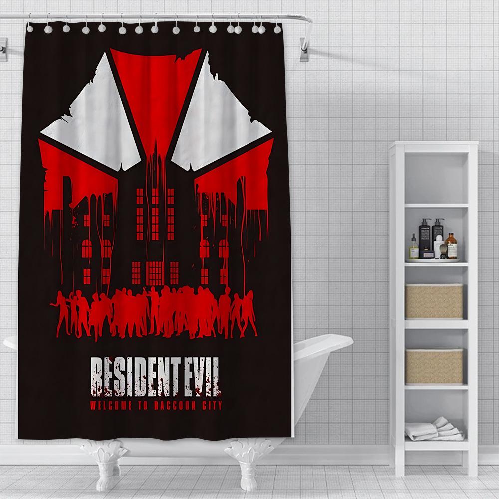 Штора для душа Resident Evil Водонепроницаемая Полиэстеровая Ткань Красочная Занавеска для Ванной Комнаты Домашний Декор Ванной Комнаты Занавеска с Крючками YL90x180cm