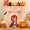Adjustable Halloween Pet Cape Stand-Collar Dogs Wizard Outfit Cool Cat Cloak  Party