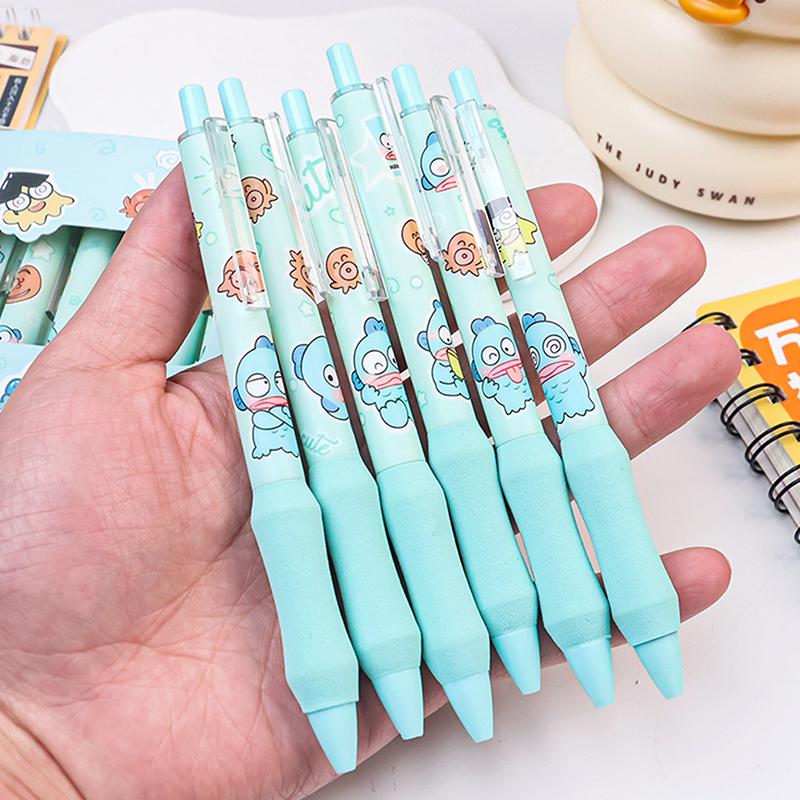 

6Pcs Cartoon Hangyodon Pressing Gel Pens Cute Signature Pens Durable Writing Smooth Pens Office Supplies Student Stationery Gift
