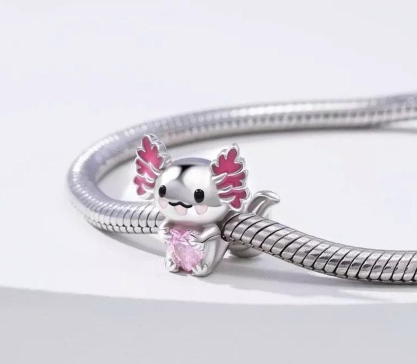 Charms Do Pandora Bedel Charms Axolotl Met Hartje Charms Aardbei