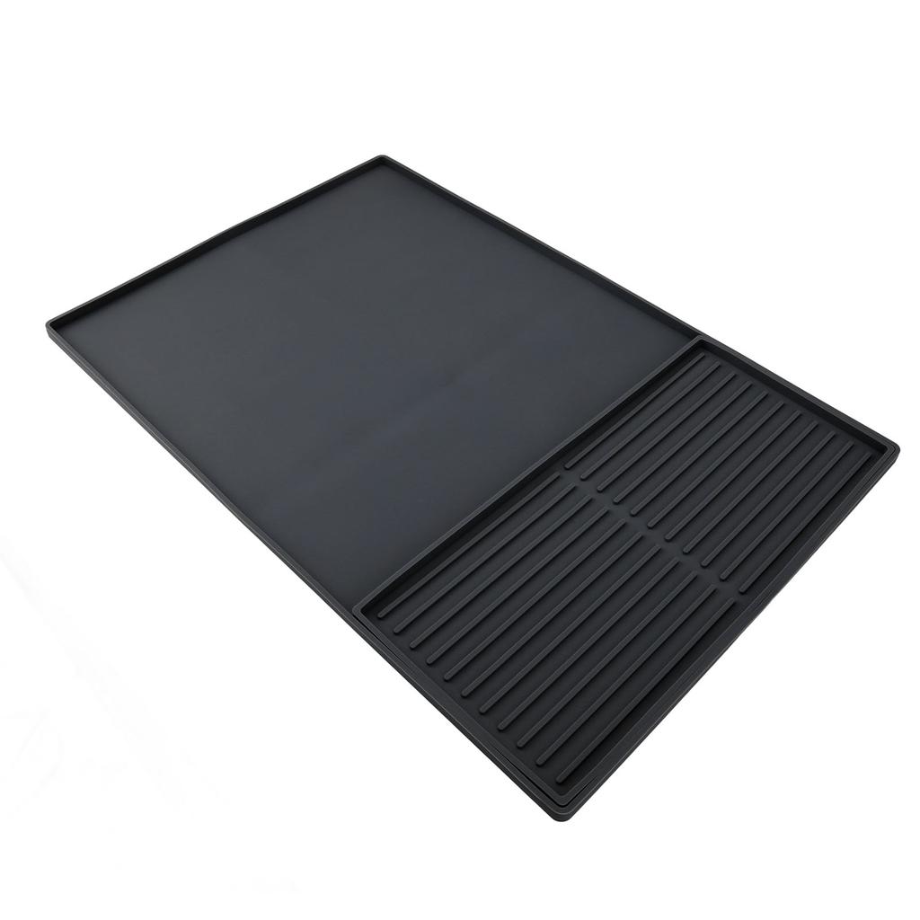 Coffee Machine Bar Mat Heat Insulation Silicone Dual Zone Drying Mat and Drip Tray for Kitchen