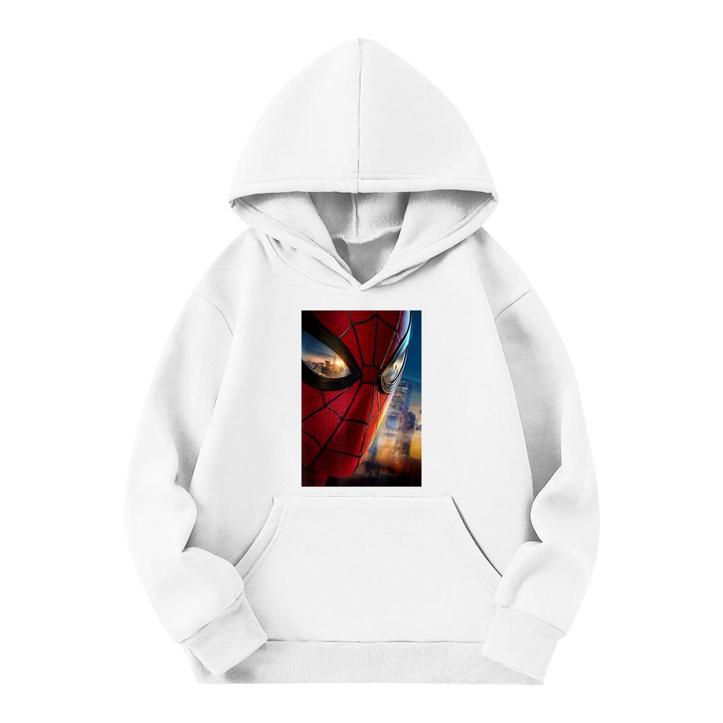 Kids Long Sleeve Pullover Hoodie with Pocket Letter Print Loose Fit Top