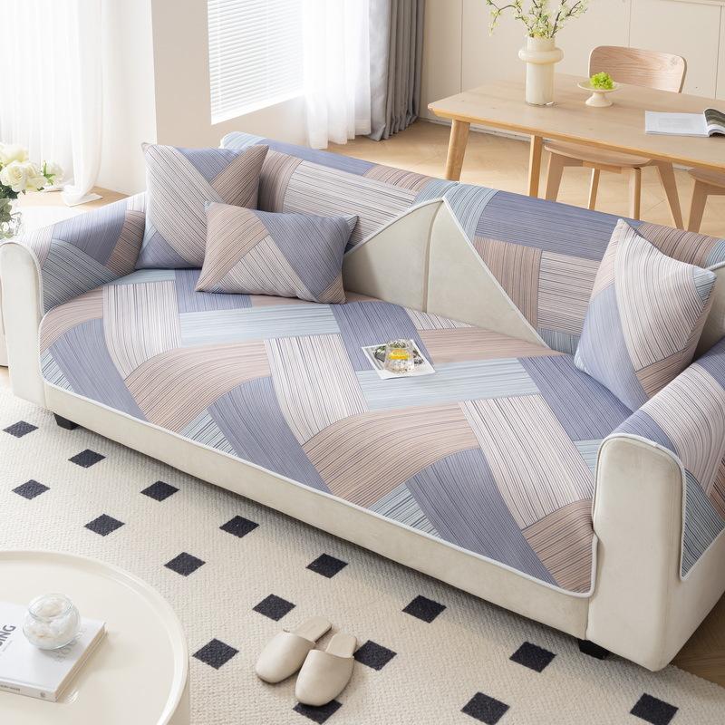 Ice Silk Sofa Cushion Summer Seat Cushion for Summer Non-Slip High-End Cool Pastoral Style Summer Sofa Cool Pad