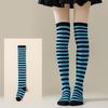 Damen Overknee Socken mit Kreuzstreifen für Halloween, Weihnachten, Karneval, Tanz und Japanische Festivals