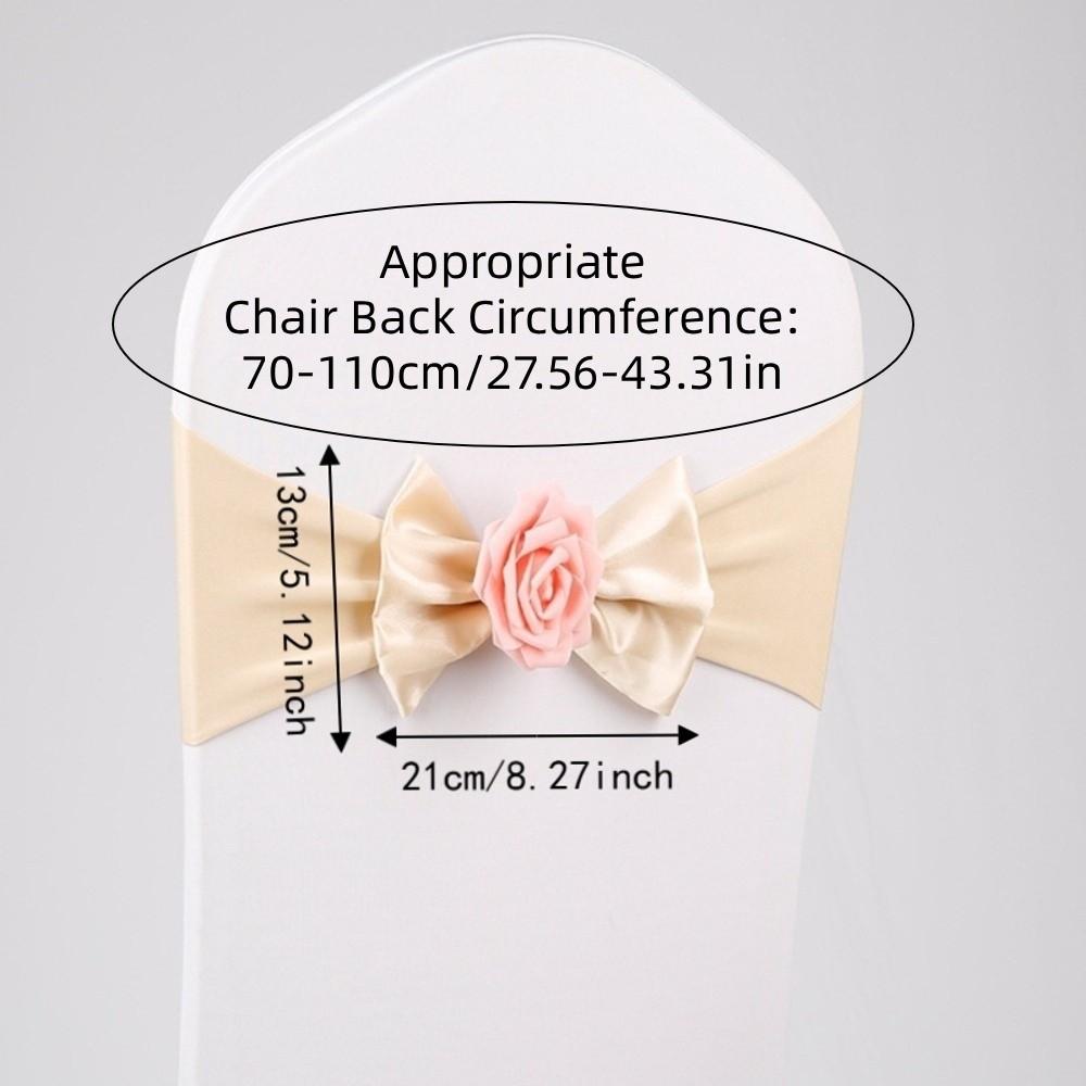 2pcs Vintage Satin Chair Sashes Band Multicolor Chair Back Flower Durable Chair Bow Tie Birthday