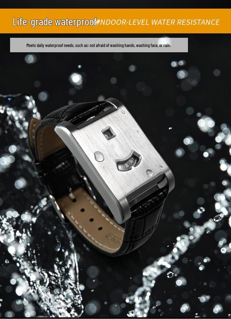 Square High-End Men's Wormhole Concept Tritium Sports Watch