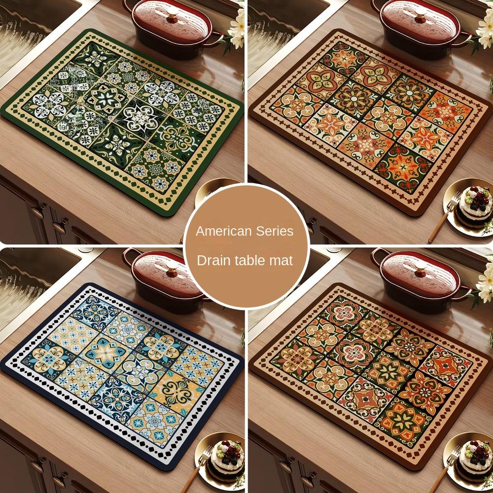 Quick-drying Drain Pad Waterproof Table Pads New Tableware Drying Mat  Kitchen