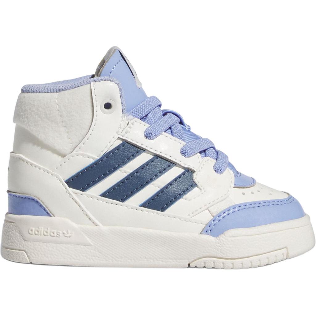 adidas Originals Drop Step Se Comfortable Versatile Anti-Kick Shock Absorbing High-Top Walking Shoes Baby Shoes White Blue IH2184