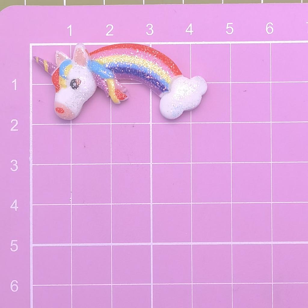 100pcs Kawaii Rainbow Cloud Flatback Charms Glitter Resin Cabochon Embellishments DIY Scrapbooking Supplies
