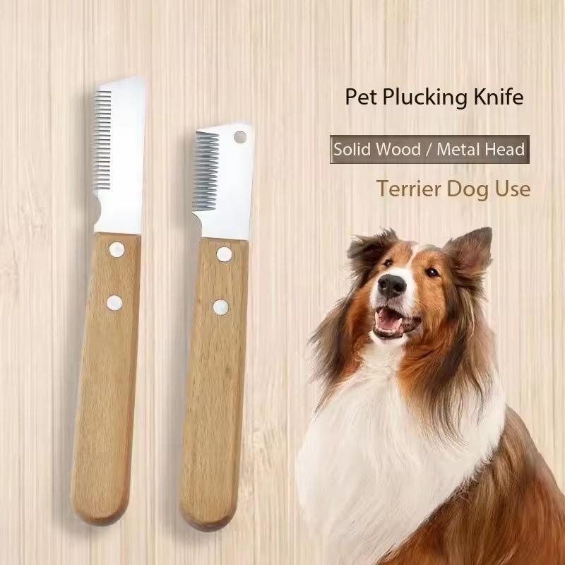 1pc Grooming Dog Comb Stainless Steel Wooden Handle Stripping Knife Pet Hair Remover Pluck Excess Accessories