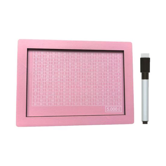 Wooden Cash Money Saving Box Money Saving Challenge Box with Money Target And Numbers Piggy Bank with Dry Erase Pen for Kids Adults