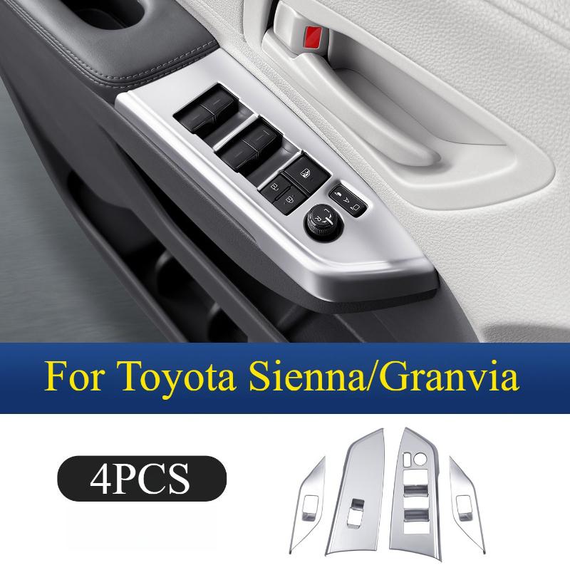 For Toyota Sienna Granvia Window Lift Panel Trim ABS Anti-Scratch Interior Accessories 4PCS Door Button Surround Molding Tools