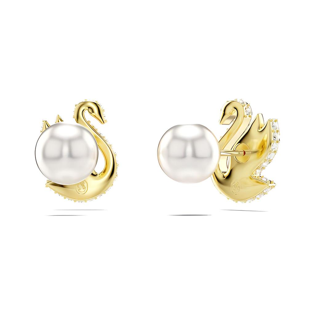 Swarovski Swan Embedded Decoration Imitation Crystal Gold-Plated Imitation Pearl Earrings Women Earrings Red 5677597