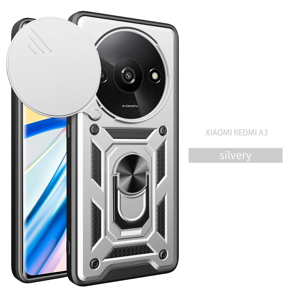 Camera Shockproof Armor Case For Xiaomi Redmi A3 A2 A1 4G Car Magnetic Holder Ring Protect Cover
