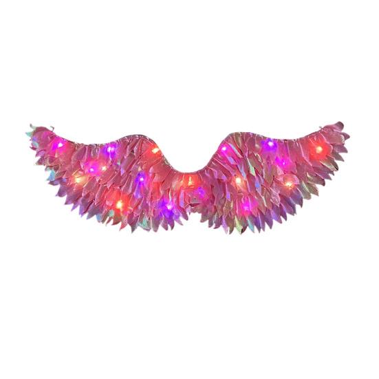 Kids Angel Wings Costume Prop Lighting Up Feather Wings Lightweight Fairy Wings for Cosplay Christmas Pageant And Stage Performance