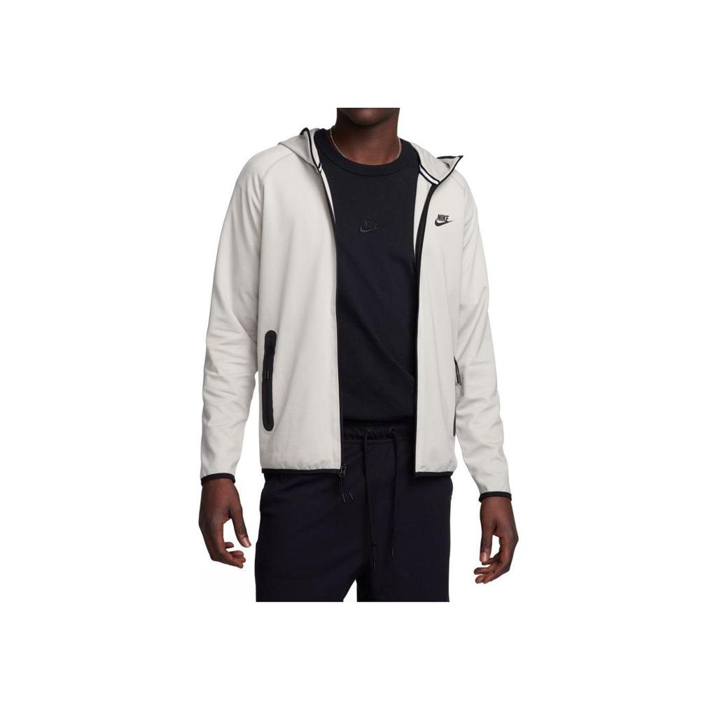 Nike Logo Embroidered Loose Fit Hooded Zip-Up Long Sleeve Jacket Men Jackets Gray FD4501-012