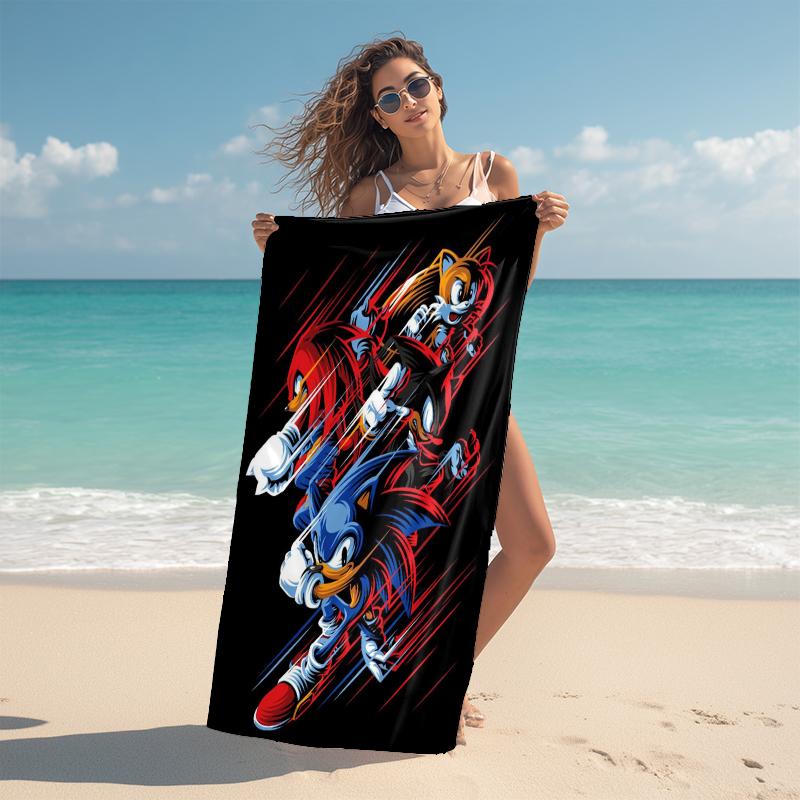 1Pc Sonic Adventure Team Sonic Beach Towel Microfiber Beach Towel Thin Absorbent For Beach Swimming Yoga Bath Sports 0917237
