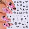 New Nail Art Stickers Ins Laser Halloween Cartoon Bat Skull Spider Nail Sticker Nail