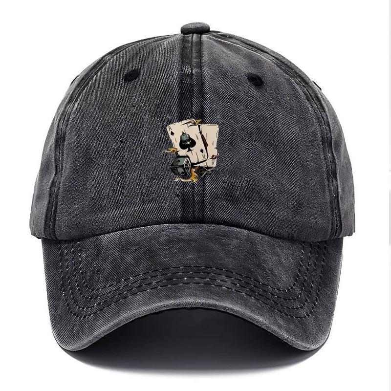 Theme Racing Hat Night Game Party Adjustable Cap Dad Pattern Dice Poker Men Cap Baseball Cotton Washed Vintage Hats Street Style Urban Streetwear