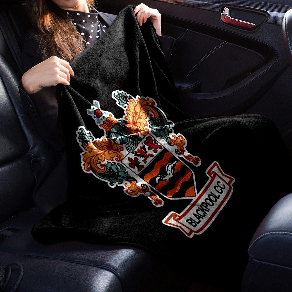 Coperta in Flanella con Stemma del Blackpool Football Club, Poliestere Morbido, Design Moderno, Per Tutte le Stagioni per Campeggio, Viaggi, Regali per le Feste o Compleanni
