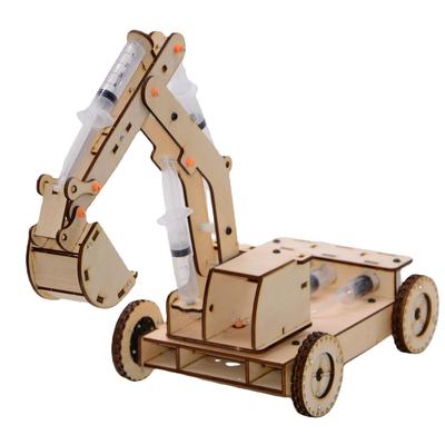 1 Stück Hydraulischer Bagger Modell Kinder Lernspielzeug Holz Handgefertigt DIY Wissenschaftliches Experiment Eltern-Kind-Interaktion