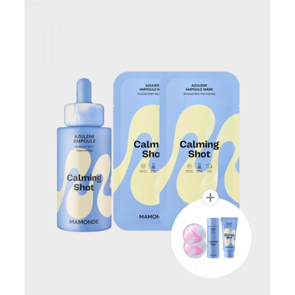 Mamonde Calming Shot Azulene Trace Moisture Ampoule 50ml + Calming Shot Azulene Ampoule Mask Pack 1 Sheet X 2 NONE