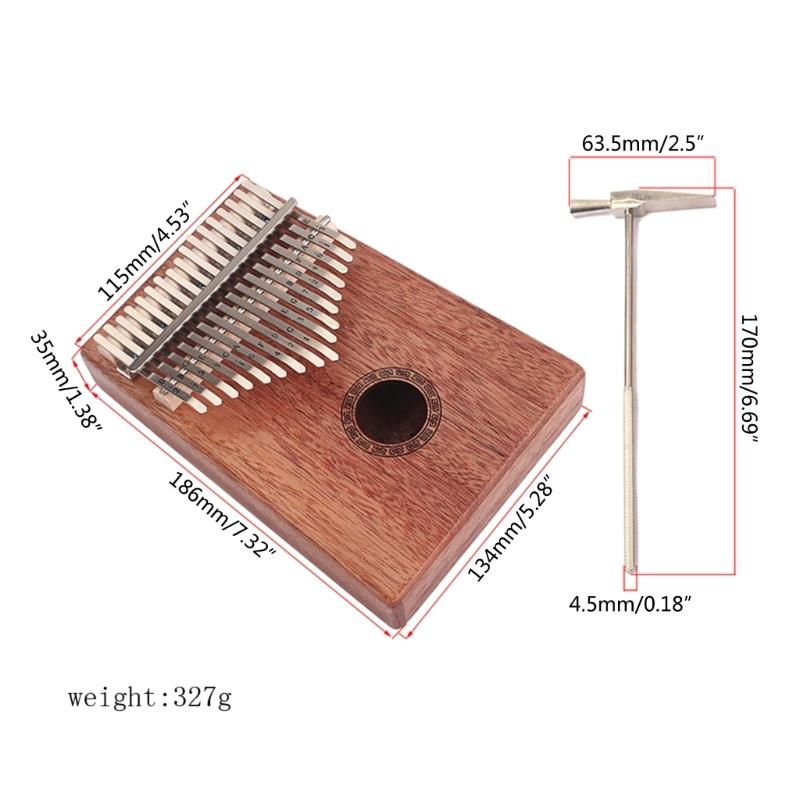 Kalimba 17 Keys Thumb Piano with Study Instruction & Tune Hammer Wood Finger Piano for Kids Adult Beginners Professional