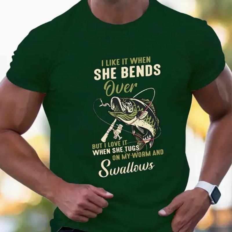 Νέο Καλοκαιρινό Ανδρικό Μπλουζάκι Μόδας Προσωπικότητα Καλάμι Ψαρέματος Ψάρεμα Μπλουζάκι Ανδρικό Τοπ