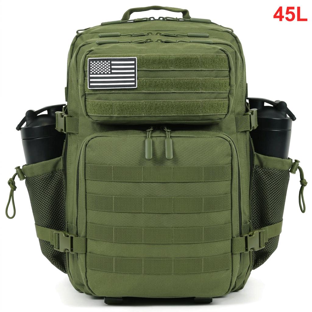 45L Tactical Backpack Men Outdoor Waterproof Sports Travel Gym Hiking Bug Out Bag Military Camping Hunting Survival Rucksack