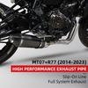 Complete Exhaust System for Motorcycle, Carbon Fiber Exhaust, 51mm/2 Inches, for Mt07 R77 2014-2023