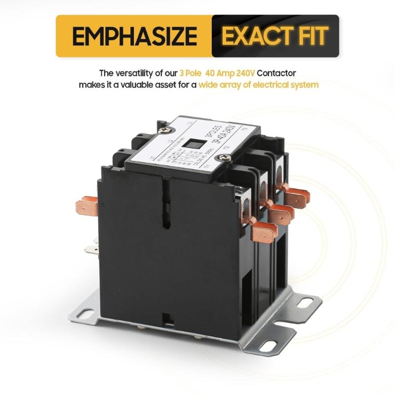 3P 40A 220V Contactor Strong 24VAC Coils Strong Brass Contacts Industrial Power Relays for HVAC Systems