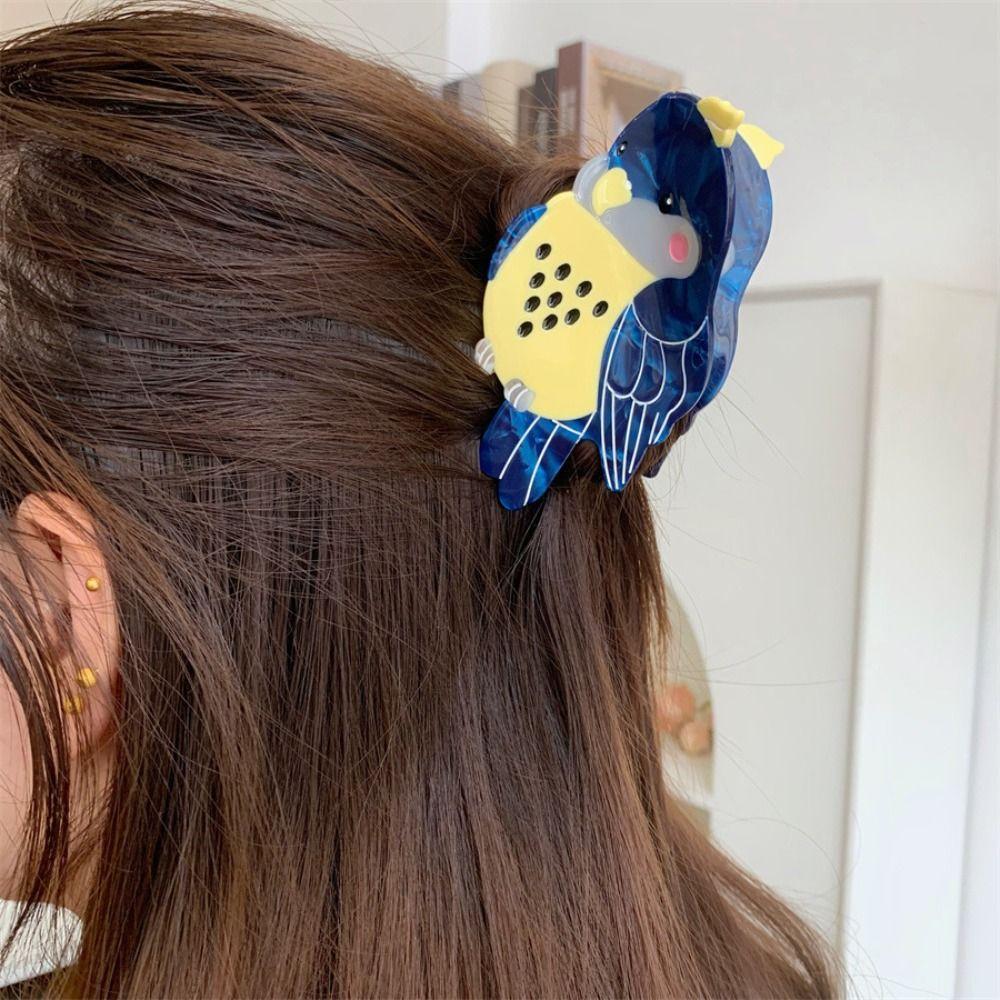 Parrot Animal Hair Clip Cartoon Bird Shark Clip Cute Acetate Hair Claw  Gift