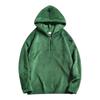 Men's Casual Half-zipper Long-sleeved Solid-color Sporty Hooded Coral Fleece Sweatshirt
