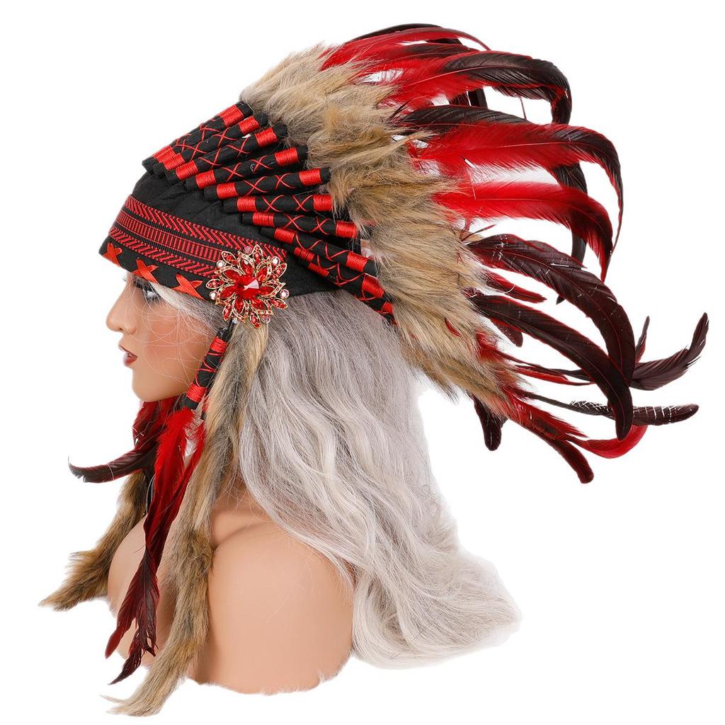 Halloween Feather Headdress: Indian-Inspired Accessory for Christmas & Thanksgiving